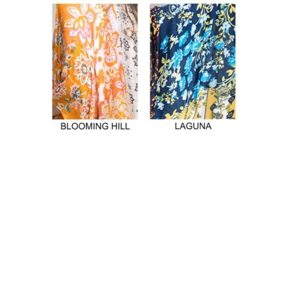 SOLD OUT Laguna Intricate Floral Tile Patchwork Print Kimono Wrap Open Boho - Picture 5 of 5